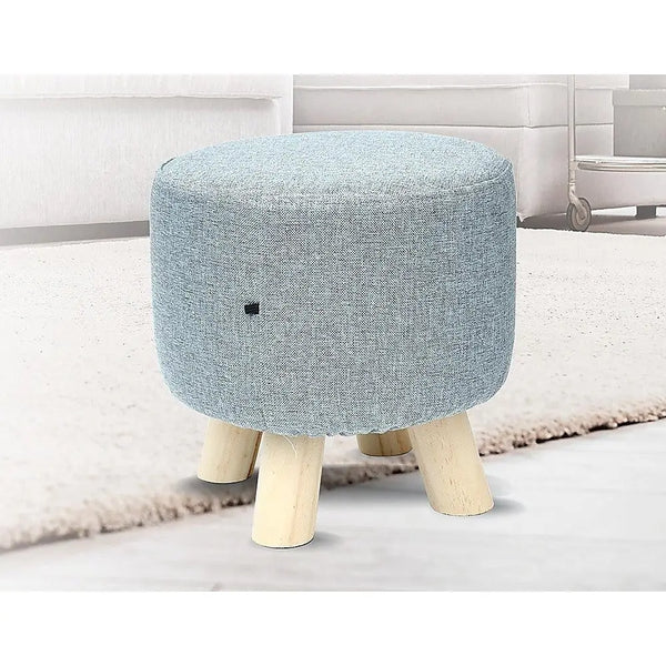 Fabric Ottoman Foot Stool Rest Pouffe Footstool Wood Storage Padded Seat Deals499