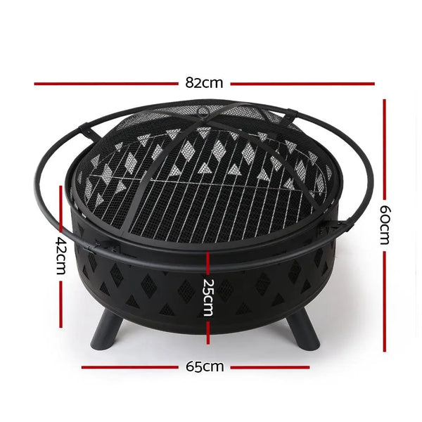 Fire Pit BBQ Charcoal Grill Ring Portable Outdoor Kitchen Fireplace 32" Deals499