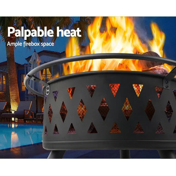Fire Pit BBQ Charcoal Grill Ring Portable Outdoor Kitchen Fireplace 32" Deals499