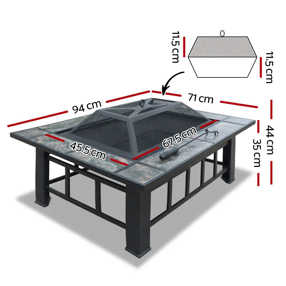 Fire Pit BBQ Grill Stove Table Ice Pits Patio Fireplace Heater 3 IN 1 from Deals499 at Deals499