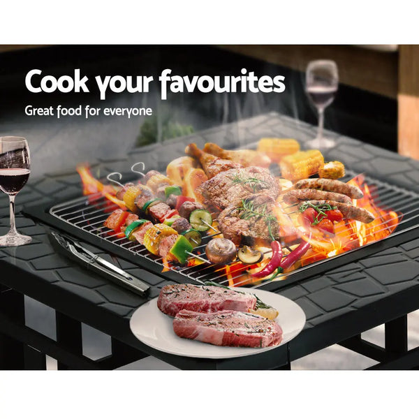 Fire Pit BBQ Table Grill Outdoor Garden Wood Burning Fireplace Stove from Deals499 at Deals499