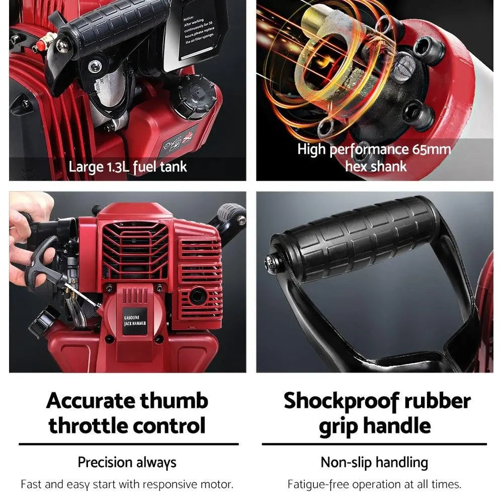 GIANTZ 52CC Petrol Jack Hammer Demolition Breaker Concrete Jackhammer Deals499