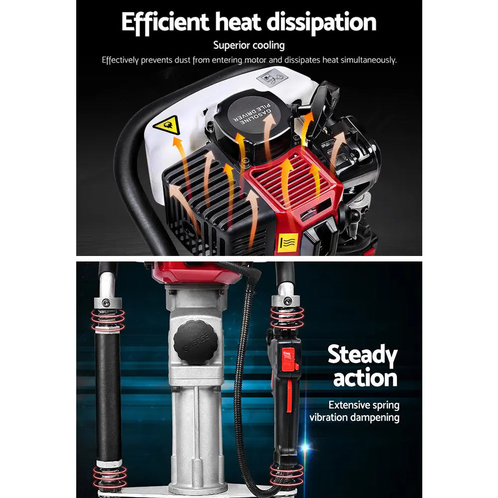 GIANTZ 55CC Petrol Post Pile Hole Driver 2-Stroke Power Picket Rammer Deals499