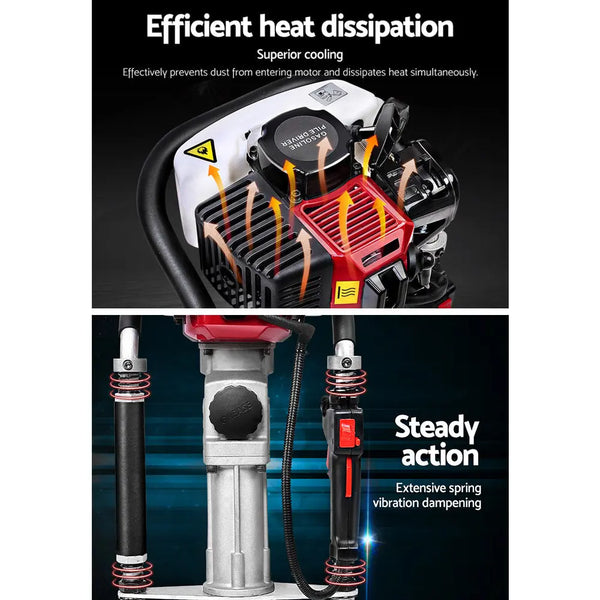 GIANTZ 55CC Petrol Post Pile Hole Driver 2-Stroke Power Picket Rammer Deals499