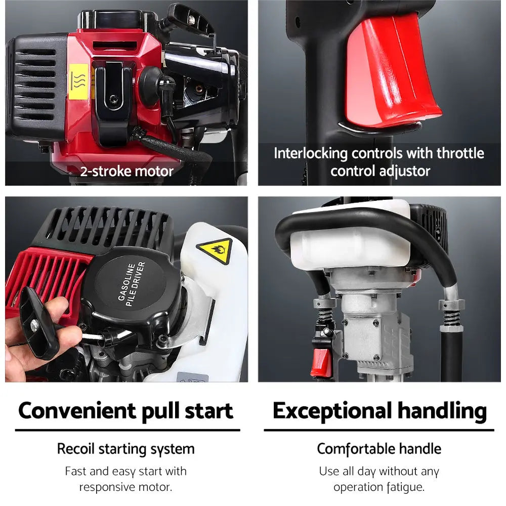 GIANTZ 55CC Petrol Post Pile Hole Driver 2-Stroke Power Picket Rammer Deals499