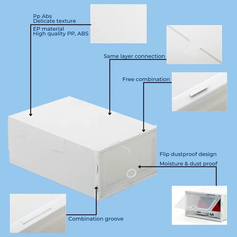 GOMINIMO Plastic Shoe Box 12pcs (White) from Deals499 at Deals499