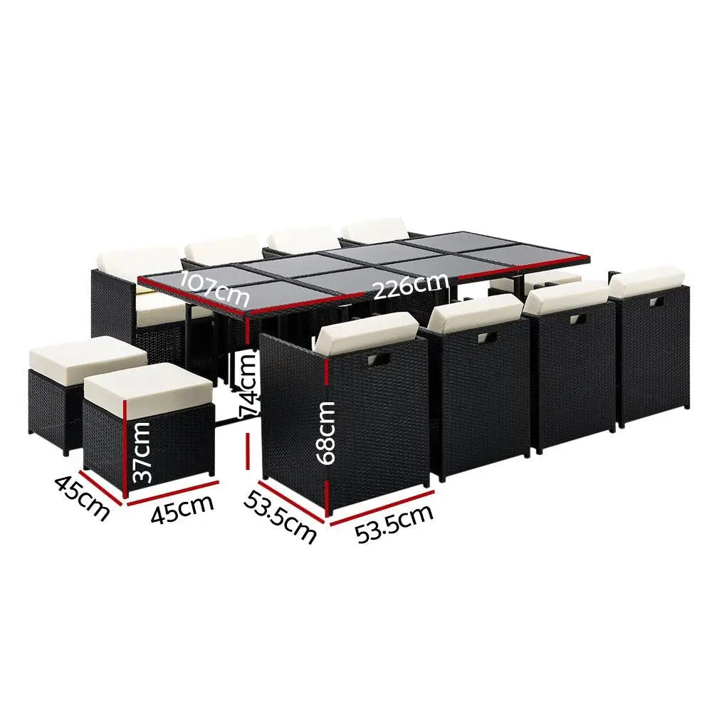 Gardeon 13 Piece Wicker Outdoor Dining Table Set Deals499