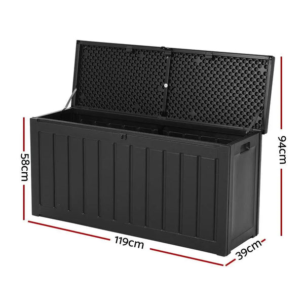 Gardeon 240L Outdoor Storage Box Lockable Bench Seat Garden Deck Toy Tool Sheds Deals499