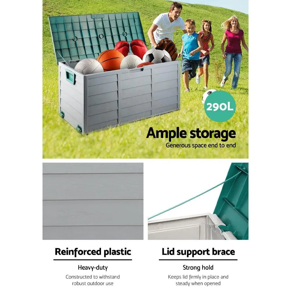 Gardeon 290L Outdoor Storage Box - Green Deals499