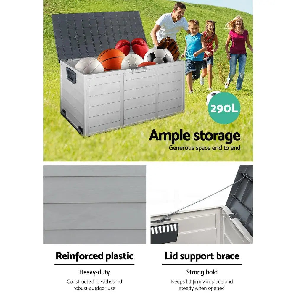 Gardeon 290L Outdoor Storage Box - Grey Deals499