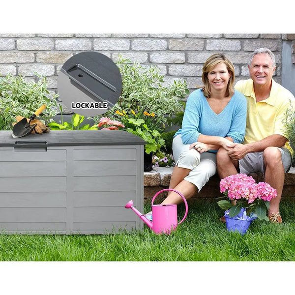 Gardeon 290L Outdoor Storage Box - Grey Deals499