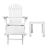 Gardeon 3 Piece Outdoor Adirondack Lounge Beach Chair Set - White Deals499