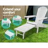Gardeon 3 Piece Outdoor Adirondack Lounge Beach Chair Set - White Deals499