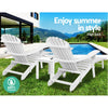 Gardeon 3 Piece Outdoor Adirondack Lounge Beach Chair Set - White Deals499