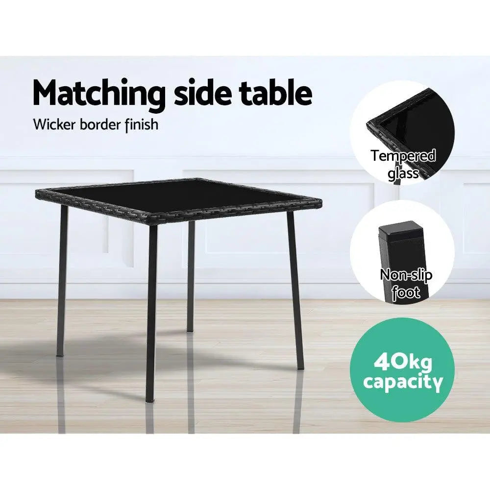 Gardeon 3 Piece Outdoor Chair Rocking Set - Black Deals499