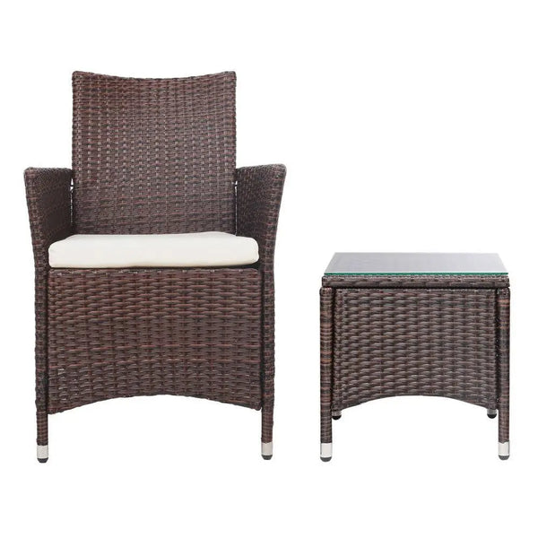 Gardeon 3 Piece Wicker Outdoor Furniture Set - Brown Deals499