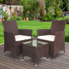 Gardeon 3 Piece Wicker Outdoor Furniture Set - Brown Deals499
