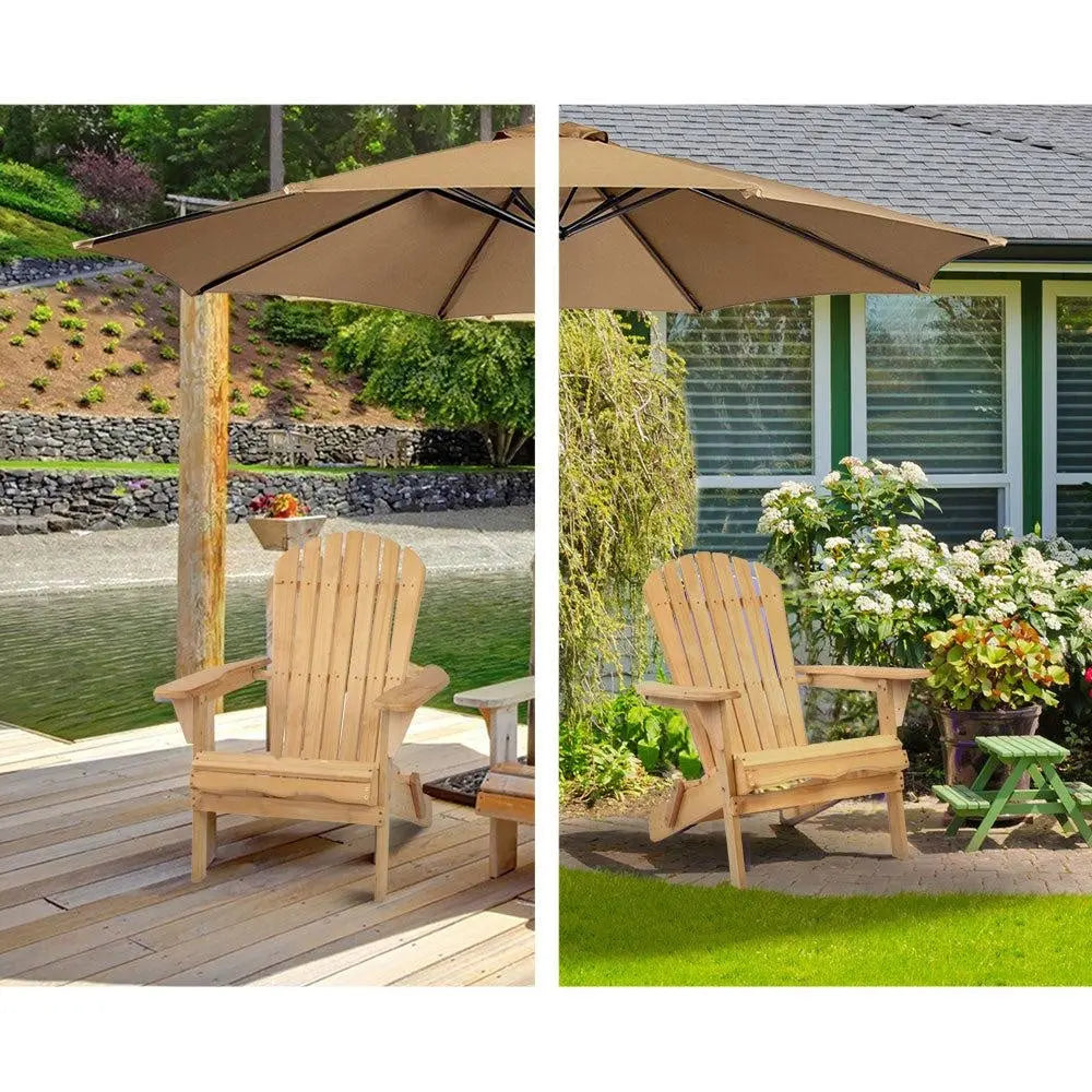 Gardeon 3 Piece Wooden Outdoor Beach Chair and Table Set Deals499