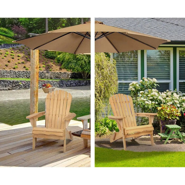 Gardeon 3 Piece Wooden Outdoor Beach Chair and Table Set Deals499