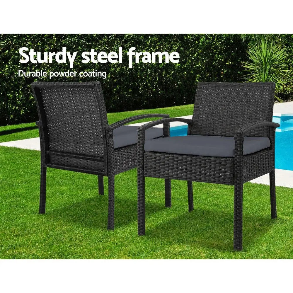 Gardeon 3-piece Outdoor Set - Black Deals499