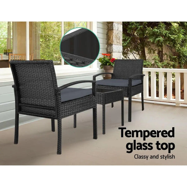 Gardeon 3-piece Outdoor Set - Black Deals499