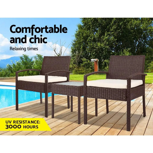 Gardeon 3-piece Outdoor Set - Brown Deals499