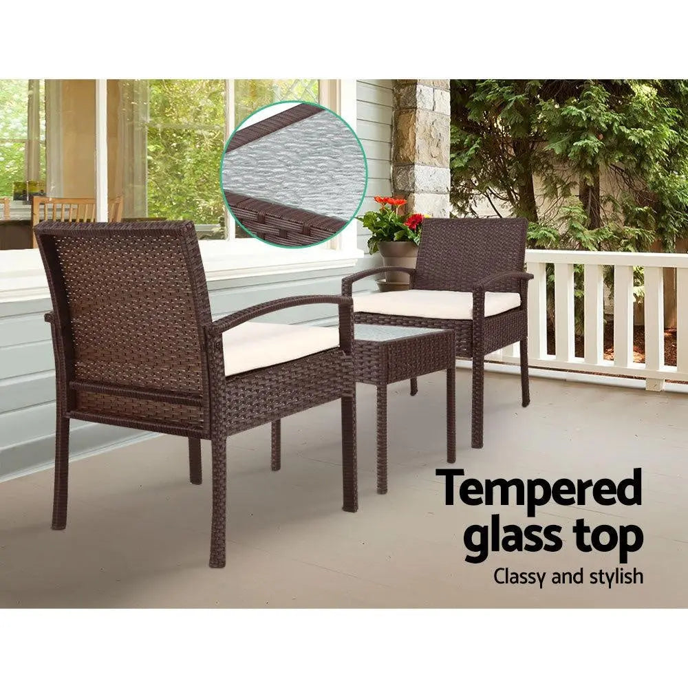 Gardeon 3-piece Outdoor Set - Brown Deals499