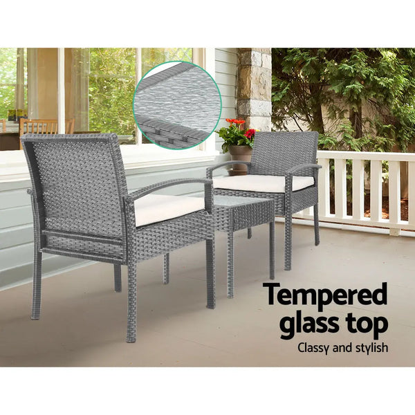 Gardeon 3-piece Outdoor Set - Grey Deals499