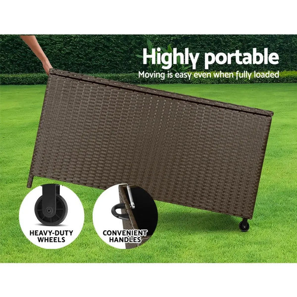 Gardeon 320L Outdoor Wicker Storage Box - Brown Deals499