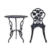 Gardeon 3PC Outdoor Setting Cast Aluminium Bistro Table Chair Patio Black Deals499