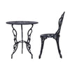 Gardeon 3PC Outdoor Setting Cast Aluminium Bistro Table Chair Patio Black Deals499