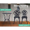 Gardeon 3PC Outdoor Setting Cast Aluminium Bistro Table Chair Patio Black Deals499