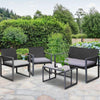 Gardeon 4PC Outdoor Furniture Patio Table Chair Black Deals499