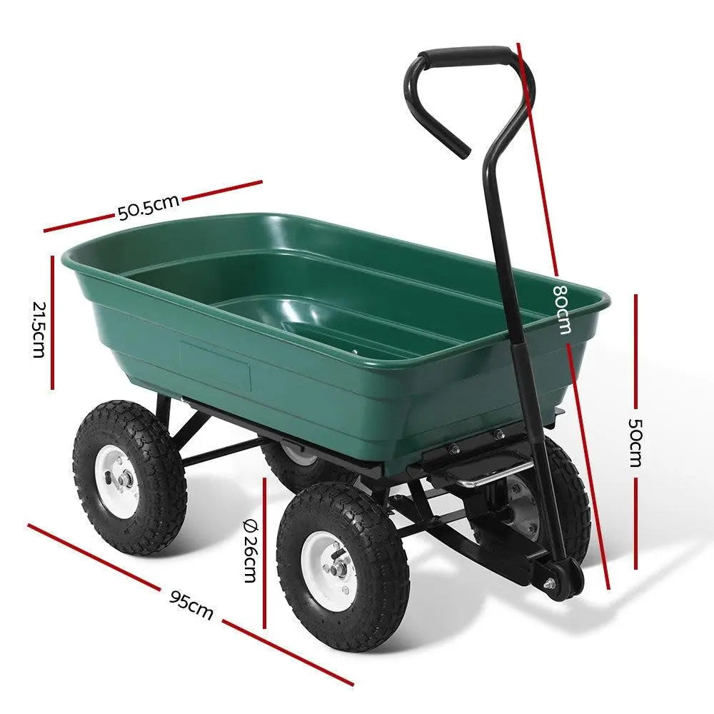 Gardeon 75L Garden Dump Cart - Green Deals499