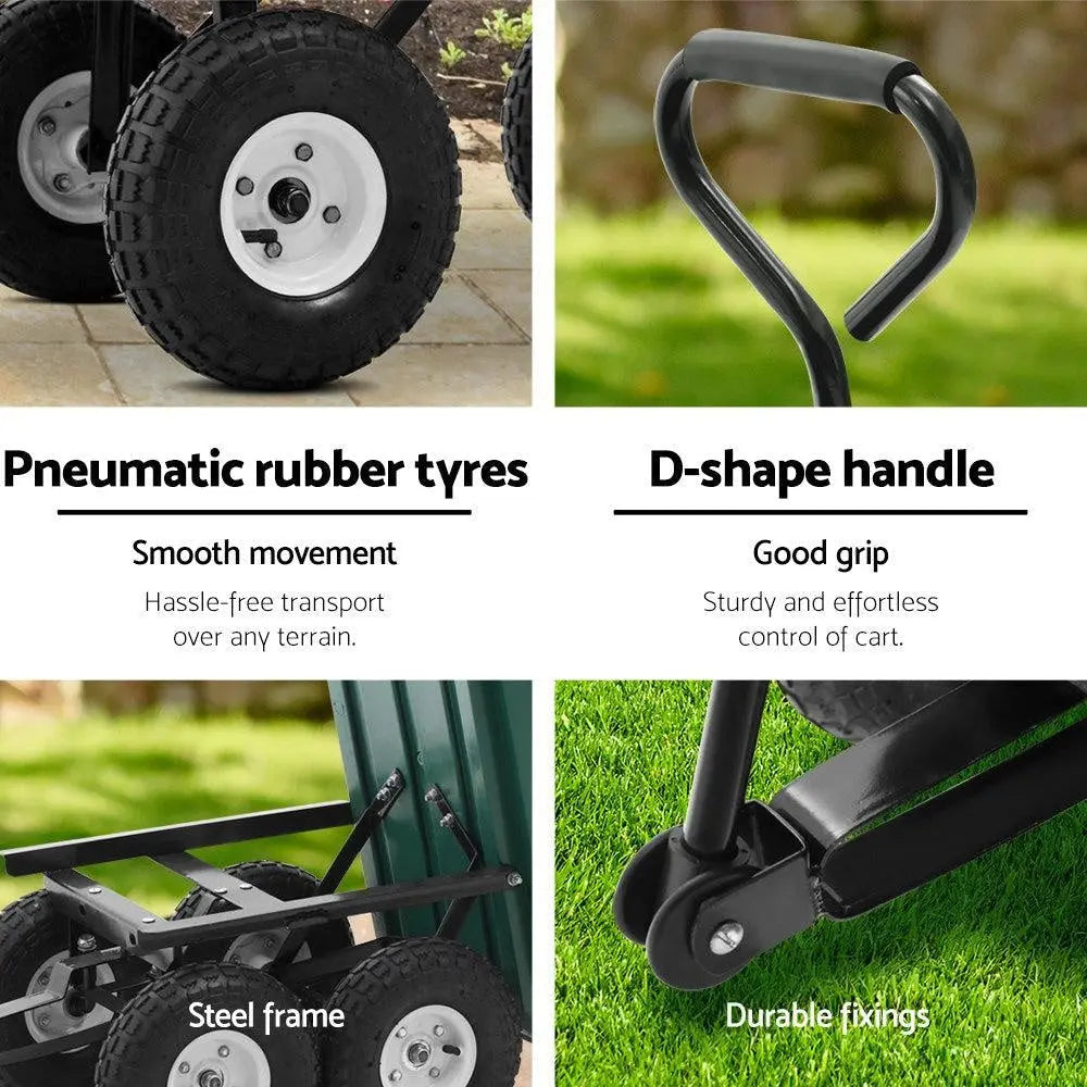 Gardeon 75L Garden Dump Cart - Green Deals499