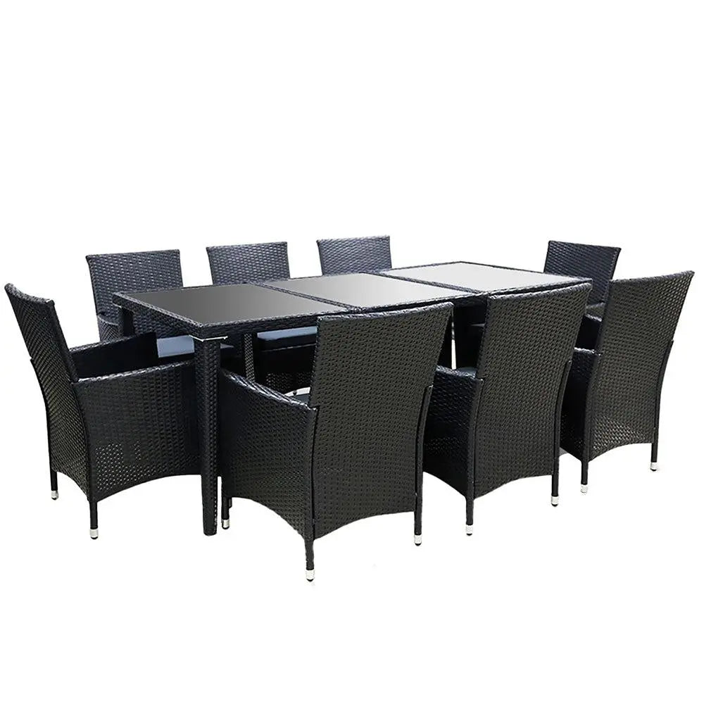 Gardeon 9 Piece Outdoor Dining Set - Black Deals499