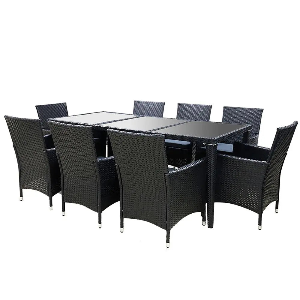 Gardeon 9 Piece Outdoor Dining Set - Black Deals499