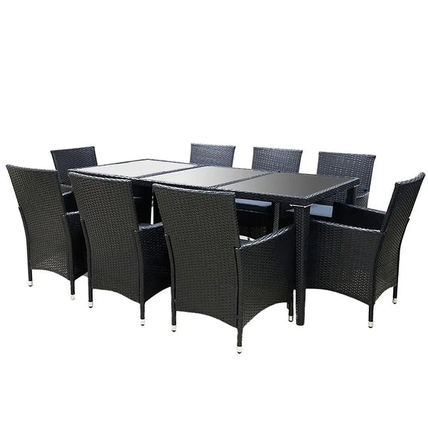 Gardeon 9 Piece Outdoor Dining Set - Black Deals499