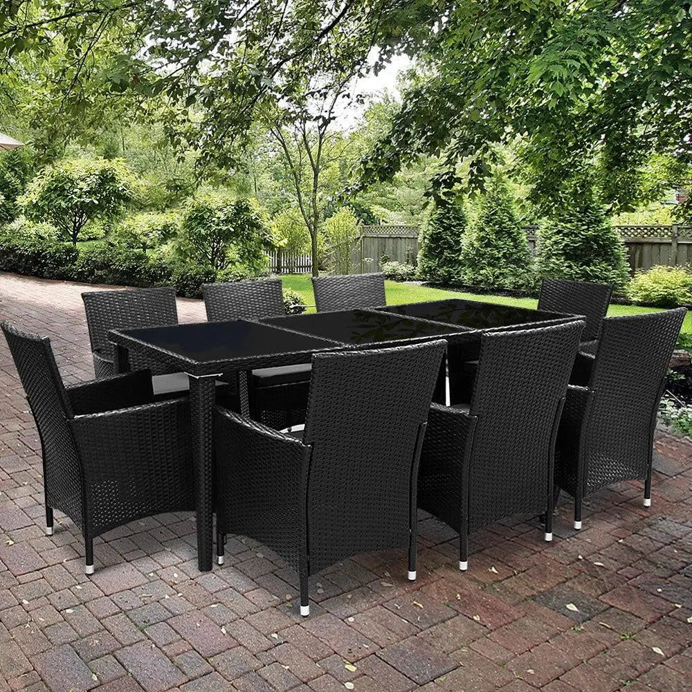 Gardeon 9 Piece Outdoor Dining Set - Black Deals499