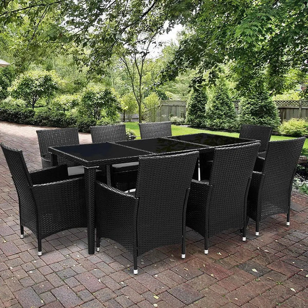 Gardeon 9 Piece Outdoor Dining Set - Black Deals499