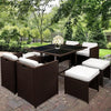 Gardeon 9 Piece Wicker Outdoor Dining Set - Brown & White Deals499