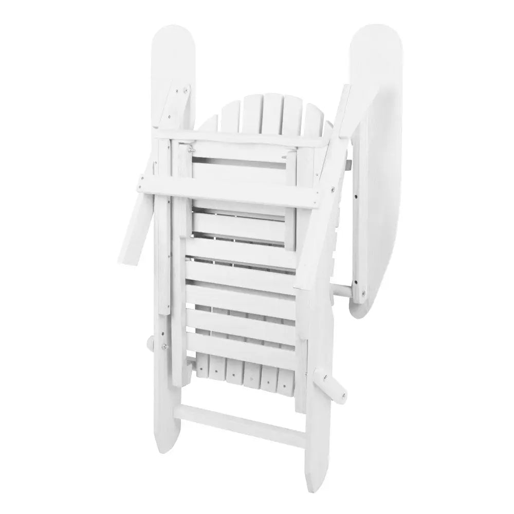Gardeon Adirondack Beach Chair with Ottoman - White Deals499