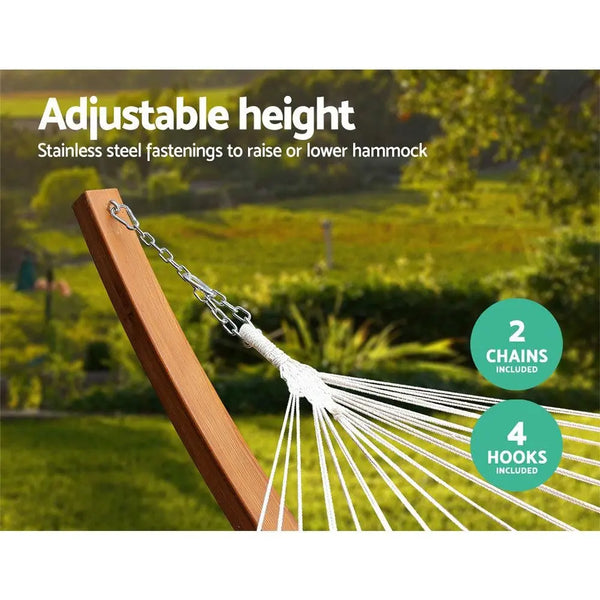 Gardeon Double Hammock with Wooden Hammock Stand Deals499