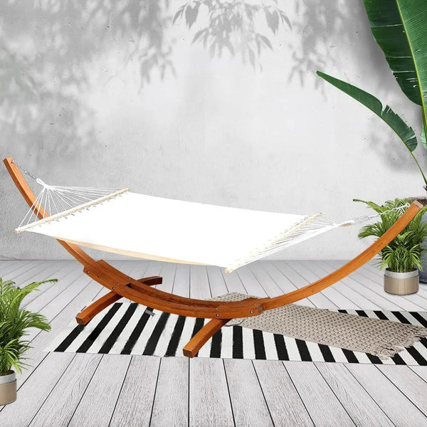 Gardeon Double Hammock with Wooden Hammock Stand Deals499