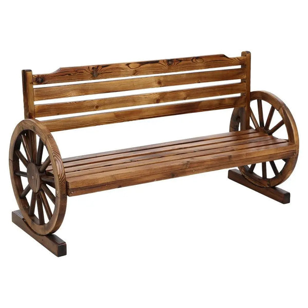 Gardeon Garden Bench Wooden Wagon Chair 3 Seat Outdoor Furniture Backyard Lounge Deals499