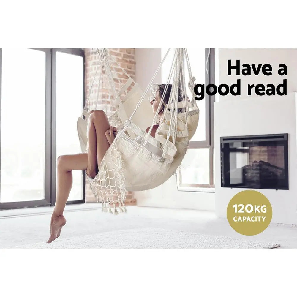 Gardeon Hammock Swing Chair - Cream Deals499
