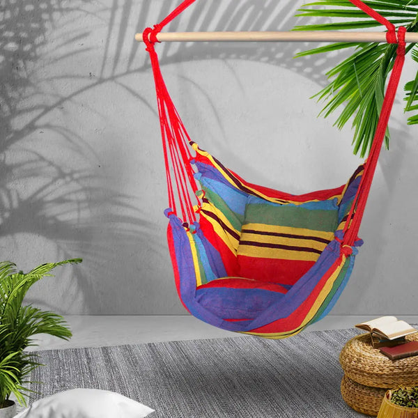 Gardeon Hammock Swing Chair with Cushion - Multi-colour Deals499