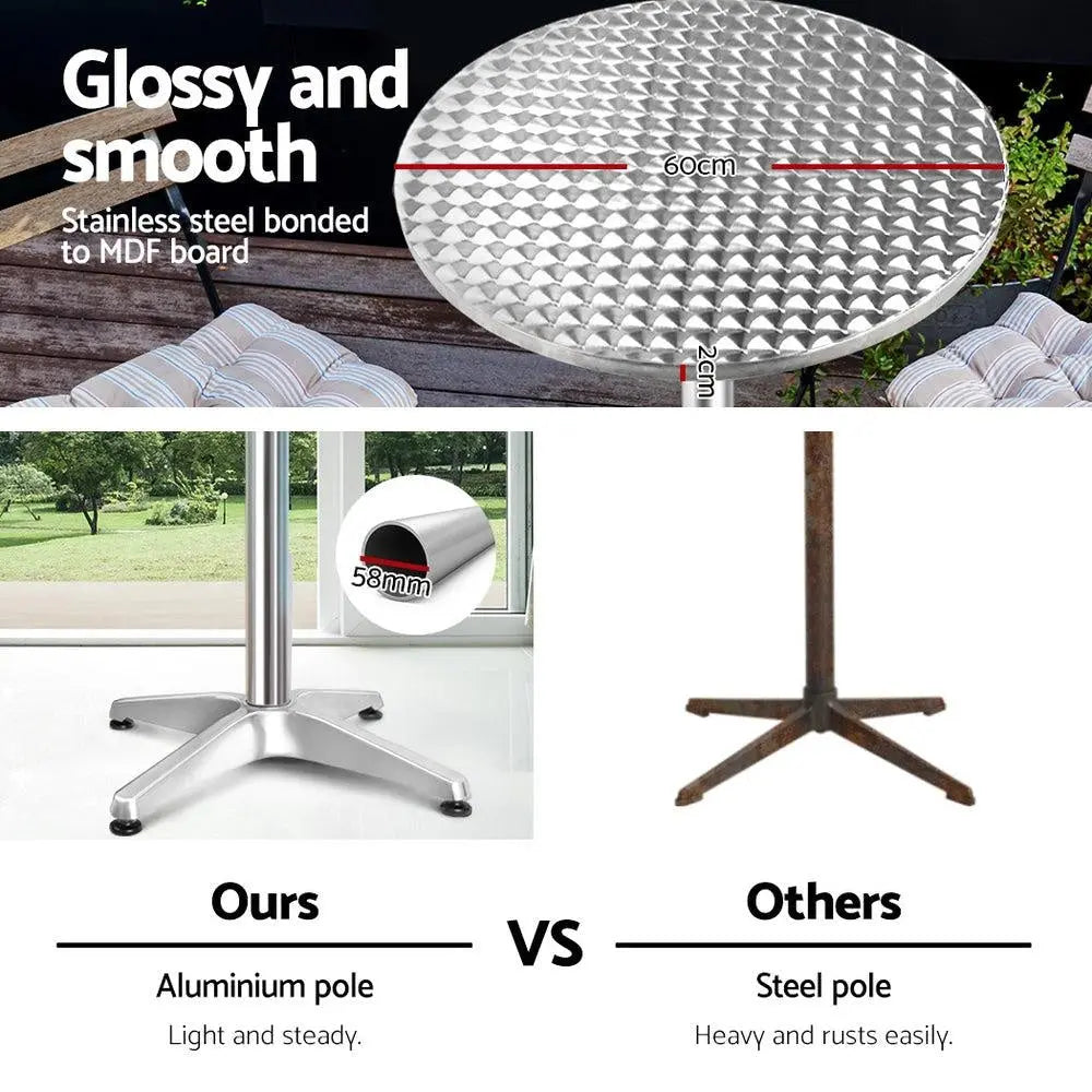 Gardeon Outdoor Bar Table Aluminium Dining Table Round 70CM Deals499