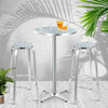Gardeon Outdoor Bistro Set Bar Table Stools Adjustable Aluminium Cafe 3PC Round Deals499