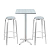 Gardeon Outdoor Bistro Set Bar Table Stools Adjustable Aluminium Cafe 3PC Square Deals499